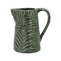Ceramic Jug 20cm - Green Fern