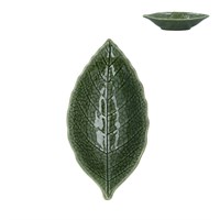 Ceramic Dish 8.5cm - Green Leaf, Mini