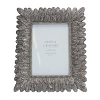 Resin Photo Frame (5x7) - Antiqued Silver Feather