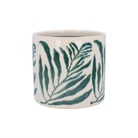 Ceramic Pot Cover 14cm - Green Branch