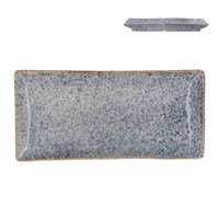 Stoneware Rectangle Plate 24.6cm - Blue Speckled