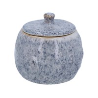 Stoneware Pot 10cm - Blue Speckled with Lid